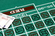 Banconote in euro su tabella della roulette
