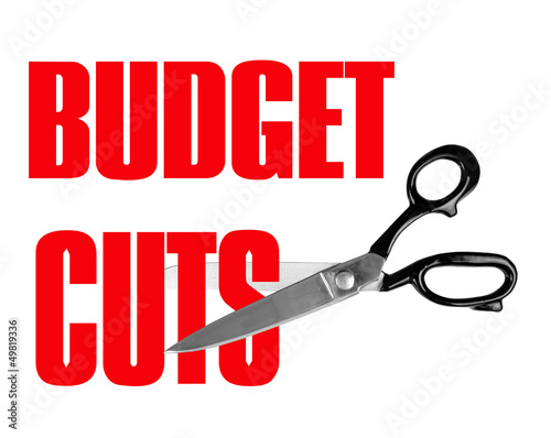 Photo: Budget cuts - scissors isolated Budget cuts - scissors isolated