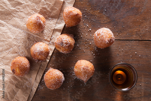 Photo: Fritter puff dusted with sugar Fritter puff dusted with sugar
