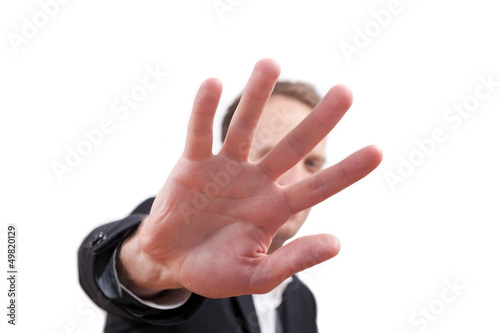 Photo: Hand symbolisiert Abwehr Hand symbolisiert Abwehr