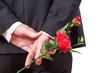 Mann, Hand, Rose, warten