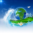 The wave of life. Abstract environmrntal backgrounds for your de