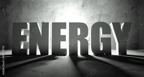 Illustration: Energy word with shadow, background Energy word with shadow, background
