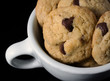 Homemade Chocolate Chip Cookies in a Coffee Cup