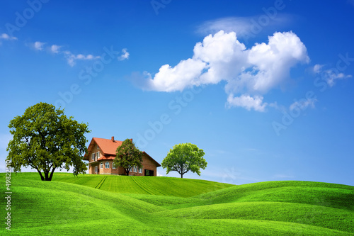 Photo: New house on green nature New house on green nature