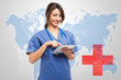 Photo: Female doctor using a tablet Female doctor using a tablet