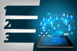 Vector virtual network process diagram on tablet PC