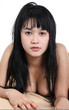asian sexiest lips on white background