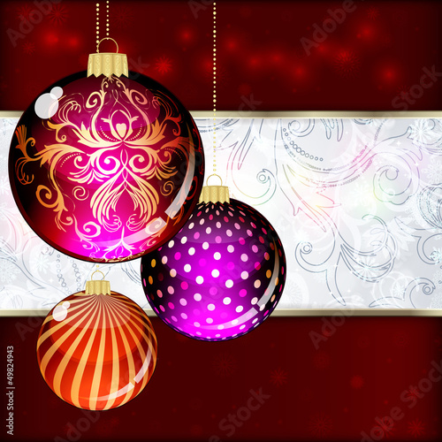 Vector: Background with Christmas balls. Background with Christmas balls.