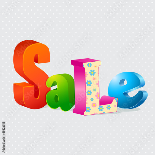 Vector: Colorful sale 3d letters Colorful sale 3d letters