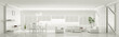 Modern weiss apartment interior panorama