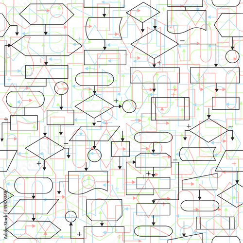 Vector: Flowchart diagrams background Flowchart diagrams background