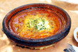 Morocco national dish - tajine of meet with eggs and vegetables
