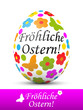 Osterei, Fröhliche Oster, Ei, Schmetterlinge, Blumen, Text, 3D