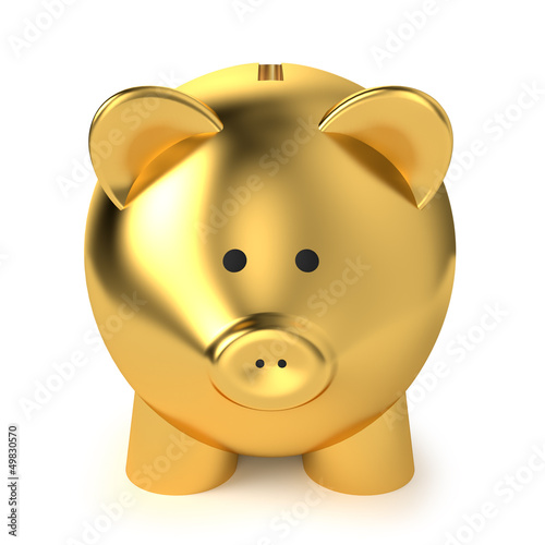 Illustration: Golden Piggy Bank Golden Piggy Bank