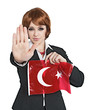 Frau mit Türkei Flagge