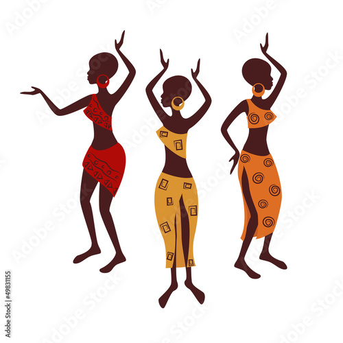 Fototapeta Beautiful ethnic women traditionally dancing.