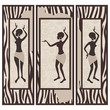 Vector illustration of dancing women  Triptych.