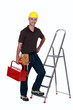 craftsman climbing a ladder