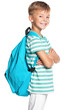 Boy with backpack