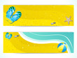 Vector: summer beach and flip flop banners summer beach and flip flop banners