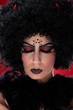 Closeup portrait of evil woman