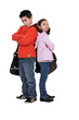 two kids sulking