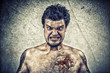 Sinister face with cracked skin, and ugly face