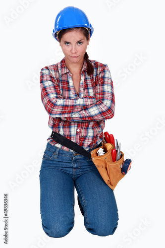 Photo: Handywoman pouting Handywoman pouting
