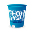 Vector plastic blue basket, trash bins on white
