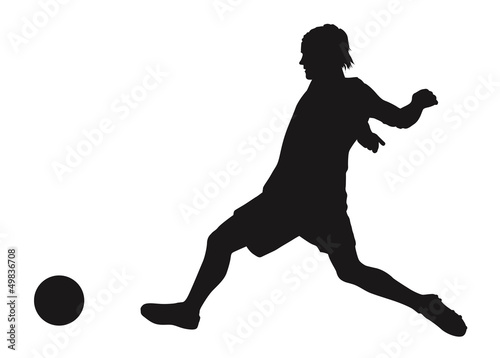 Vector: Soccer player detailed vector silhouette. Sports design Soccer player detailed vector silhouette. Sports design