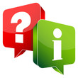 Speech Bubbles Question Blue & Information Green