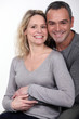 Embracing couple