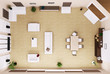 Modern wohnzimmer interior 3d