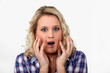 Young woman in shock