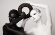 Photo: Women in Ying Yang Style. Occult Contrast Make-up. Unity Women in Ying Yang Style. Occult Contrast Make-up. Unity