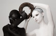 Photo: Yin & Yang Esoteric Symbol. Black & White Women Silhouettes Yin & Yang Esoteric Symbol. Black & White Women Silhouettes