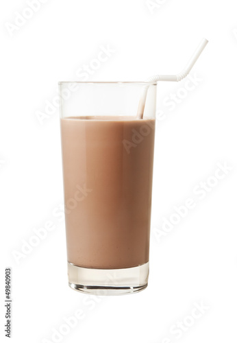 Photo: Glas Milch mit Kakao isoliert mit Pfad Glas Milch mit Kakao isoliert mit Pfad