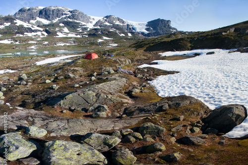 Photo: Campside in the Hardangervidda Nationalpark in Norway Campside in the Hardangervidda Nationalpark in Norway