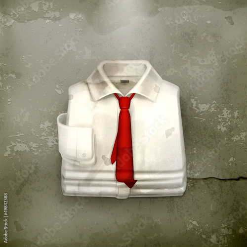Vector: White Dress shirt, old-style White Dress shirt, old-style