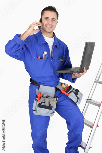 Photo: Electrician and his equipment Electrician and his equipment