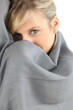 Woman wrapped up in a blanket