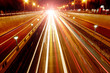 beautiful light trail at the busy highway