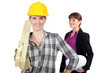 Female architect and builder