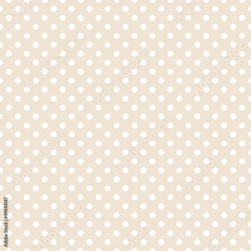  Seamless vector pattern white polka dots beige background