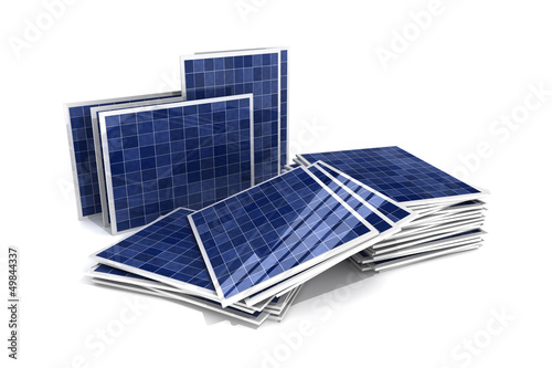 Illustration: gestapelte Solarpanele gestapelte Solarpanele