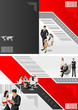 Red and black template with business people