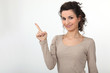 Woman pointing her finger