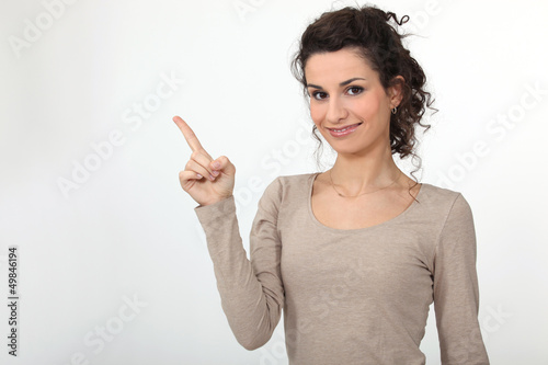 Photo: Woman pointing her finger Woman pointing her finger