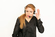 junge Frau mit Headset